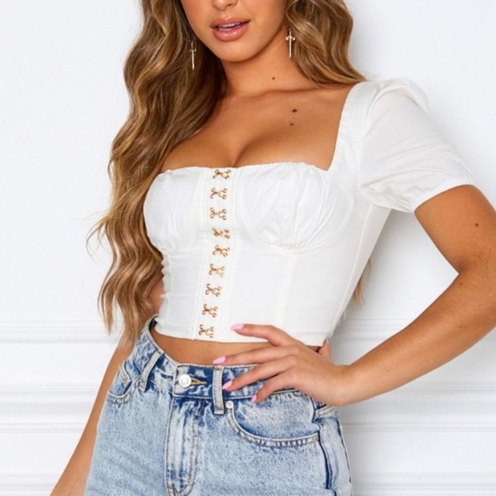 White Fox White Crop Top